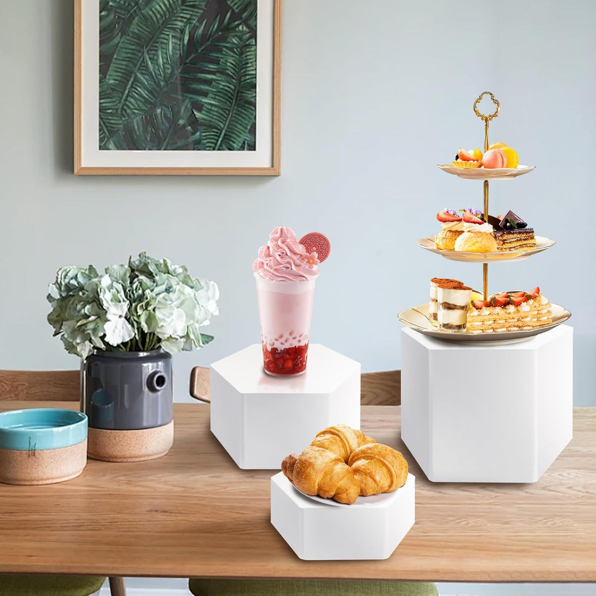 6 Pcs Buffet Risers, Dessert Stands Acrylic, Food Risers for Buffet, Jewelry Showcase, Riser