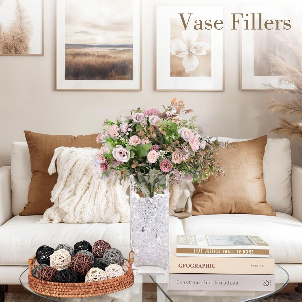 DomeStar Fake Ice, 150PCS Fake Diamonds, Plastic Diamonds Acrylic Rocks Vase Fillers for