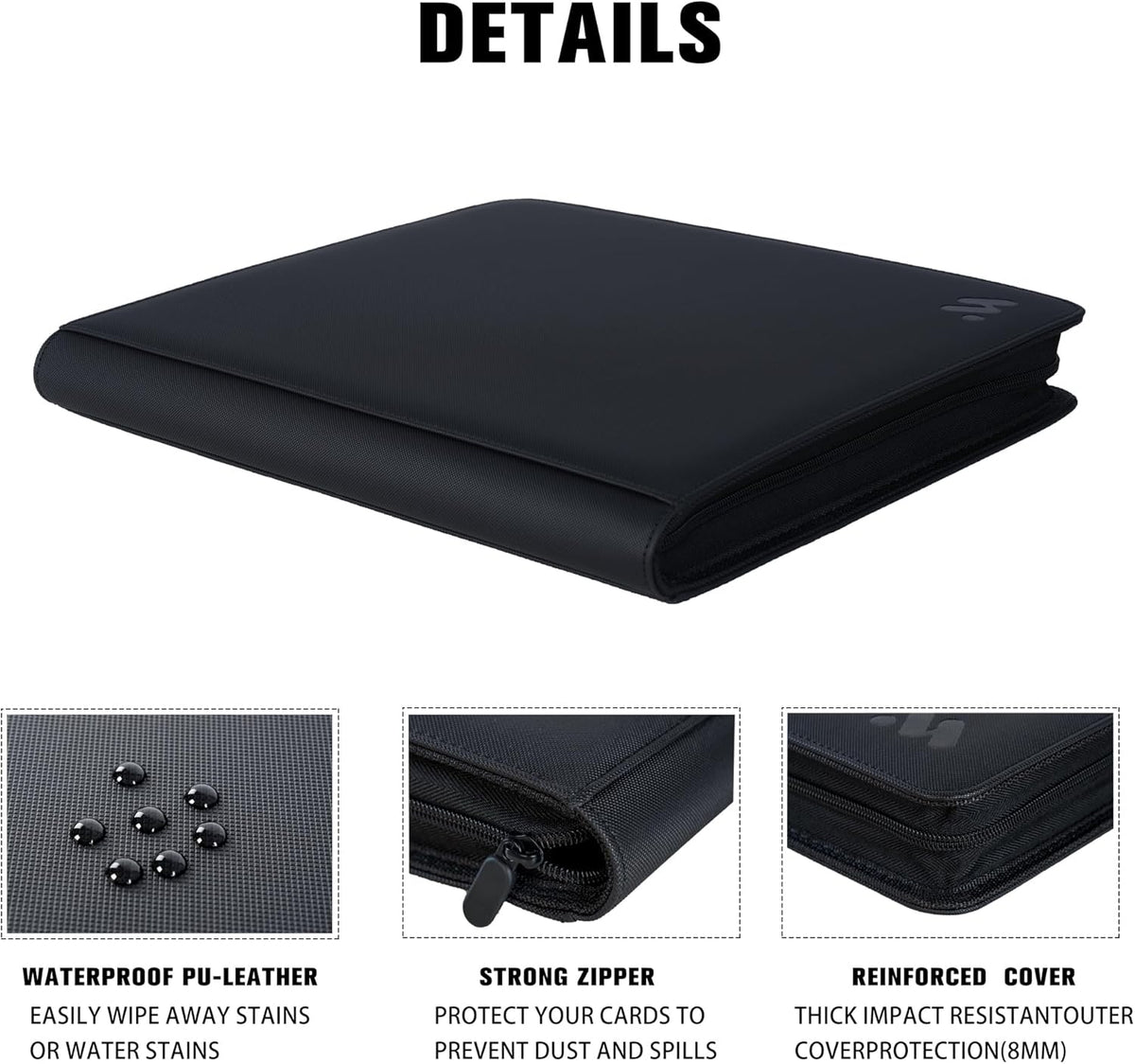 Premium 1000+ Pockets Card Binder,16 Pockets Trading Card Binder Ringless Side Loading Trading Card