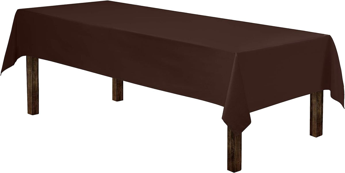 Gee Di Moda Rectangle Tablecloth - 60 x 102 Inch Chocolate Table Cloth for 6 Foot Rectangle Table