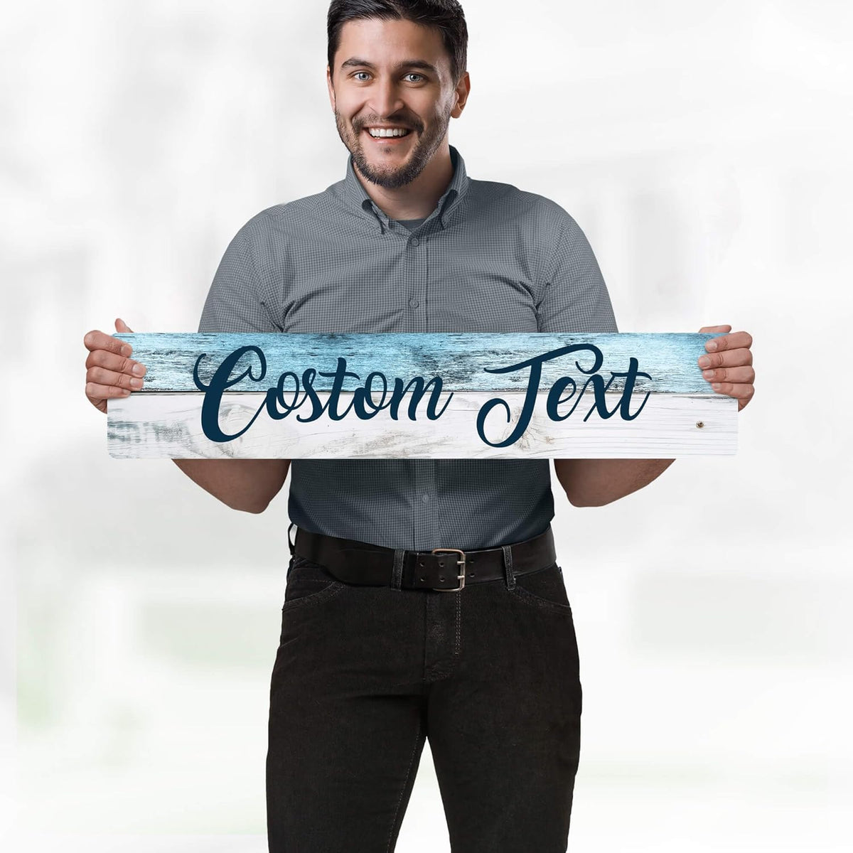 Custom Sign, Custom Street Sign, 11 Font Colors, 13 Font Styles, 4 Hole Options, 22 Sizes, 6x30