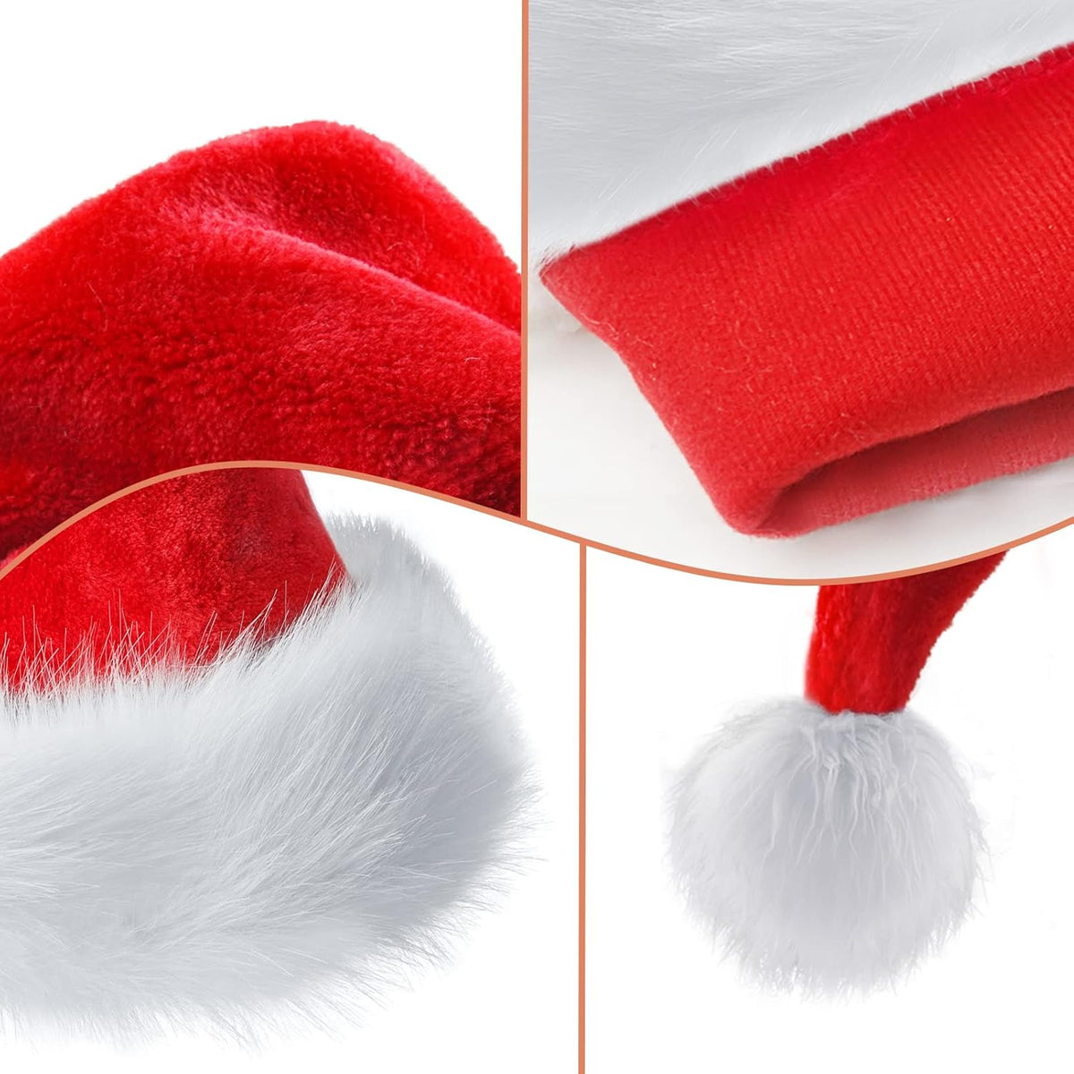 Christmas Hats, Santa Hat for Kids/Baby Unisex Warm Comfort Red Velvet Holiday Xmas Hat for New