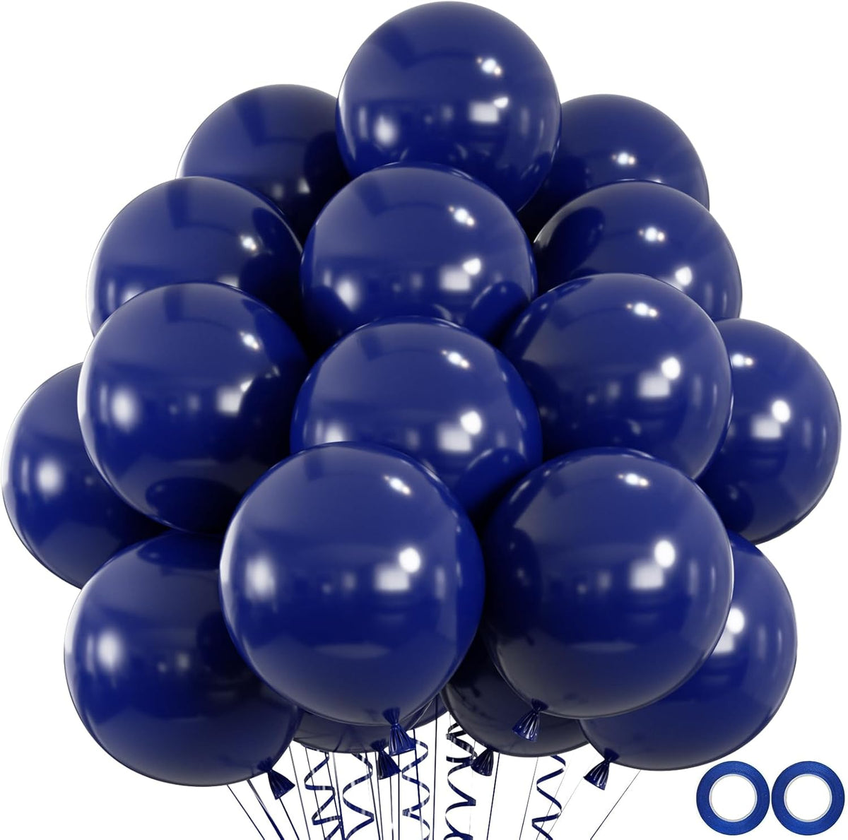 100pcs Navy Blue Balloons, Helium Quality 12 inch Dark Blue Latex Party Balloons for Birthday
