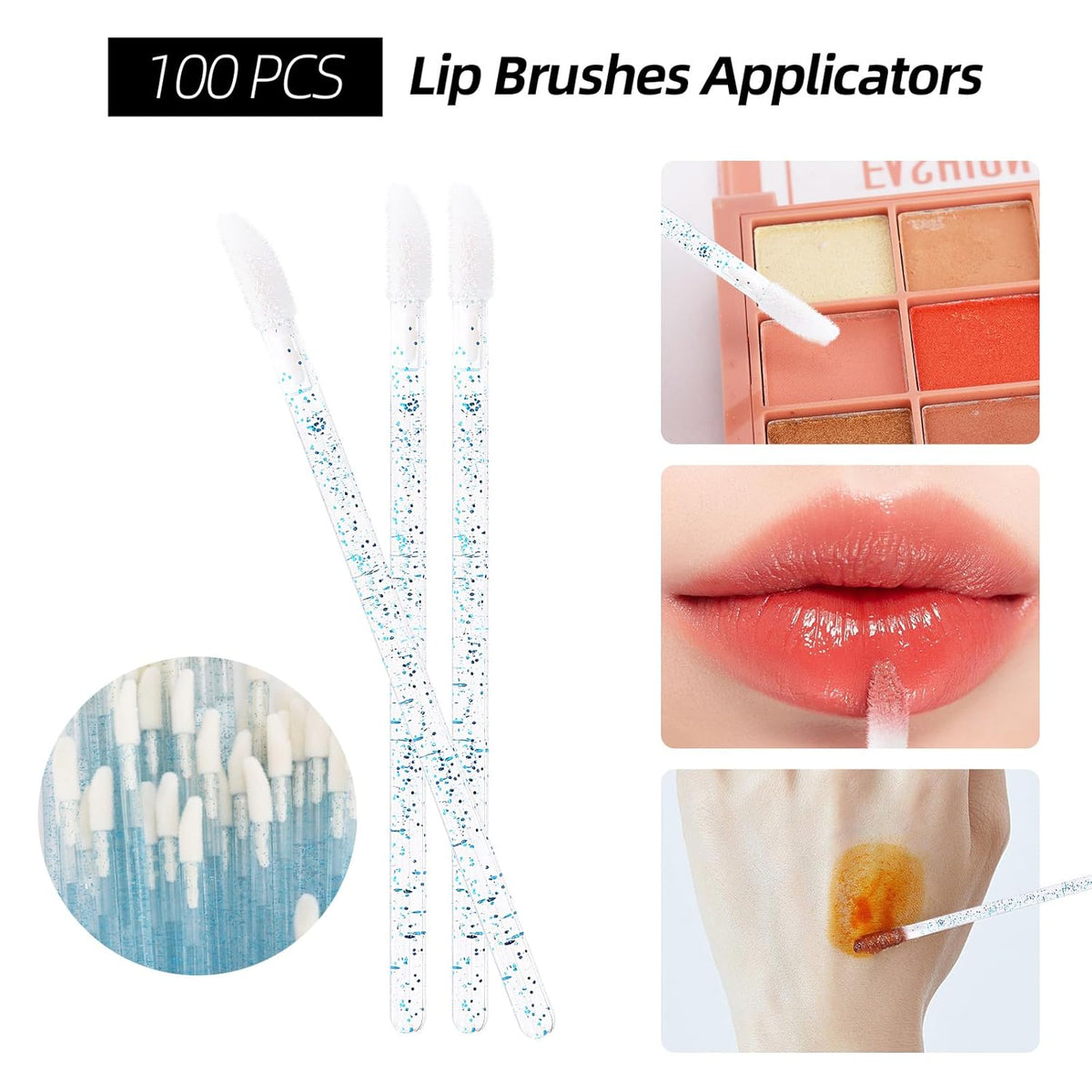 300 Pcs Spoolies Mascara Wands Lip Brushes Micro Swabs Applicator, Disposable Eyelash Brushes