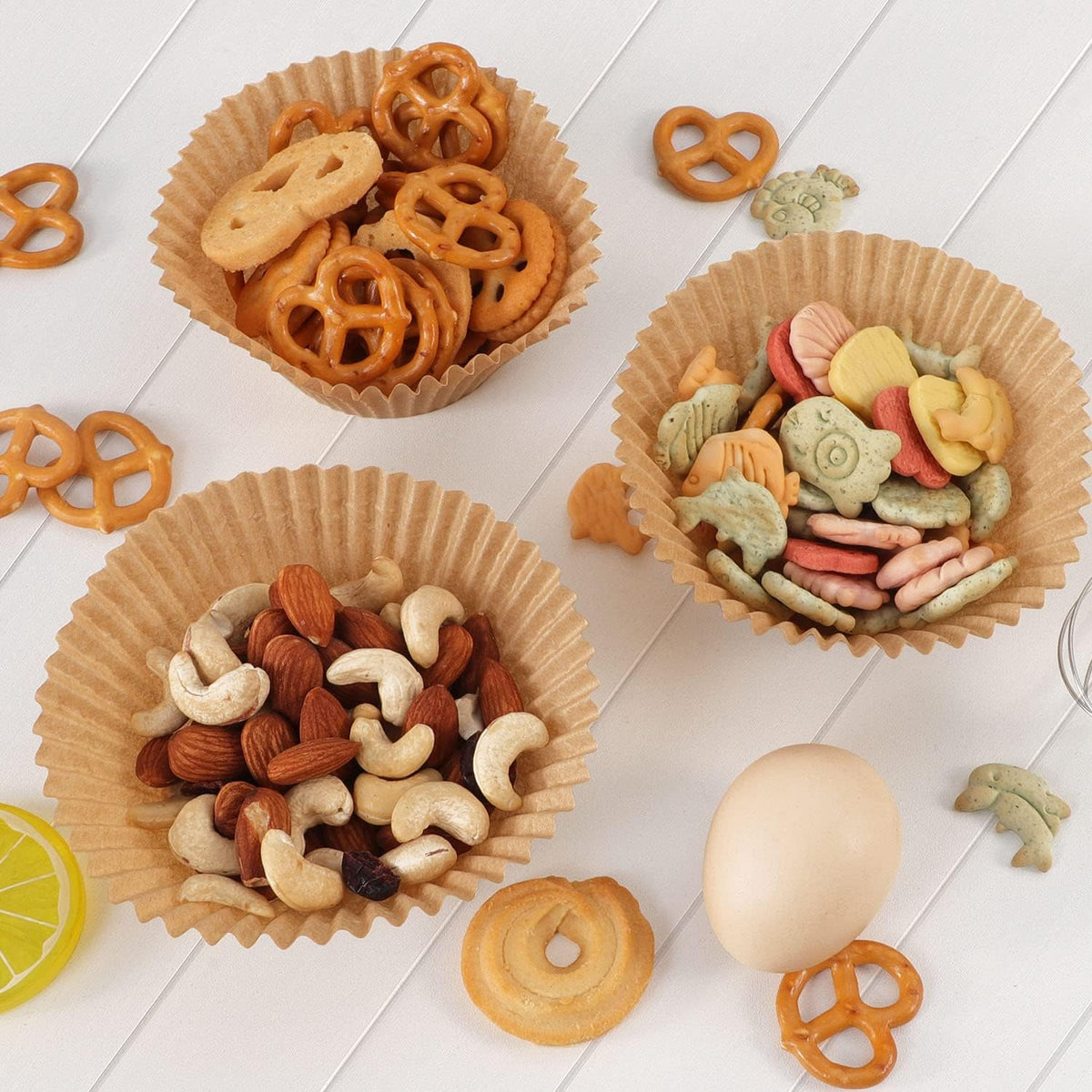 Caperci 150pcs Jumbo Muffin Liners for Baking - Natural Large Cupcake Liners, Unbleached