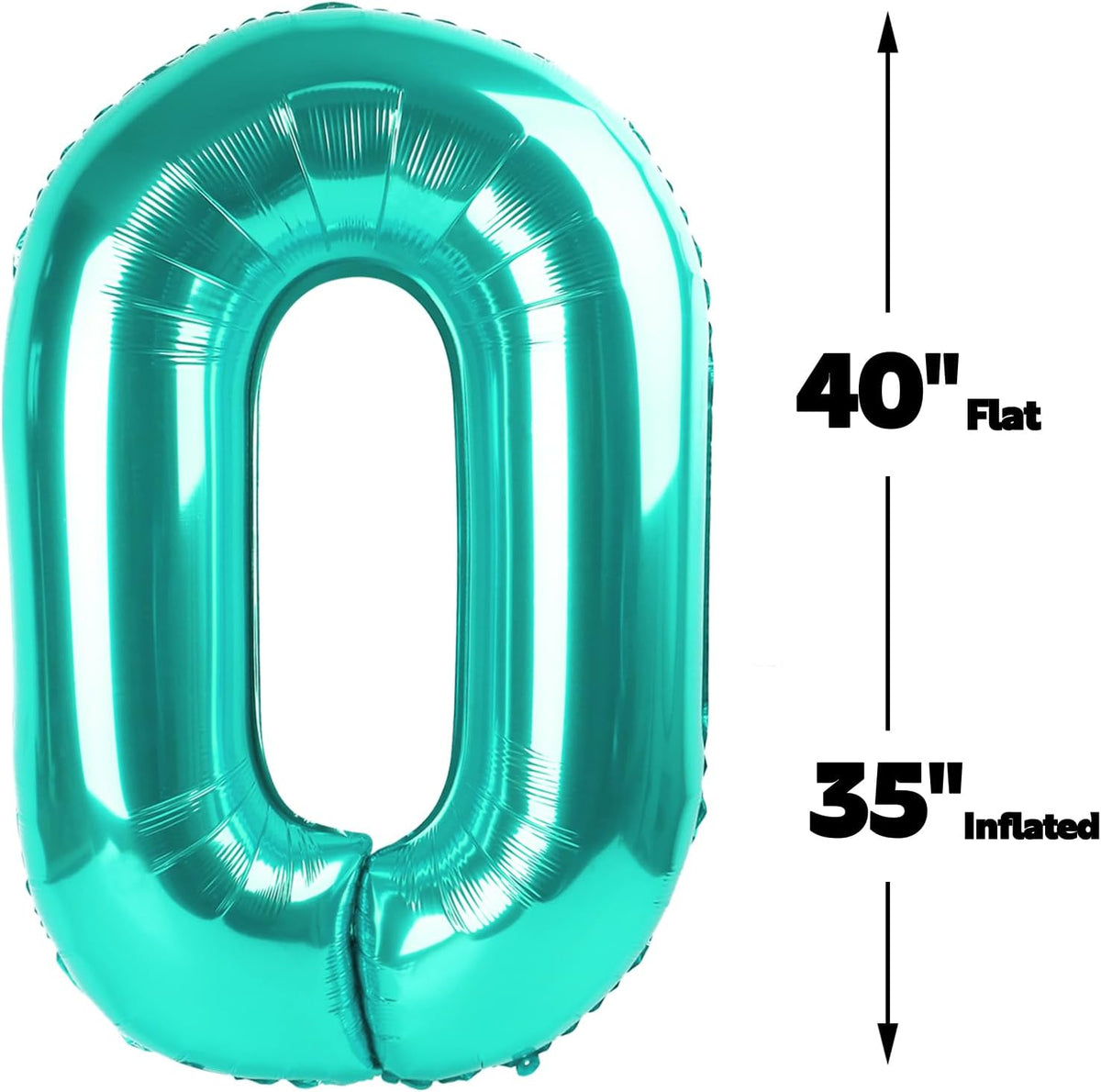 Teal Blue 40 Inch 0 Number Balloons, 0 Decorations for 10 20 30 40 50 60 70 80 90 100 Birthday