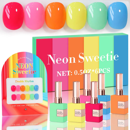 Double Rhythm 6 Pcs 15 ML Gel Polish Set Same Color Same Bottle Soak Off Gel Polish Kit Nail Art