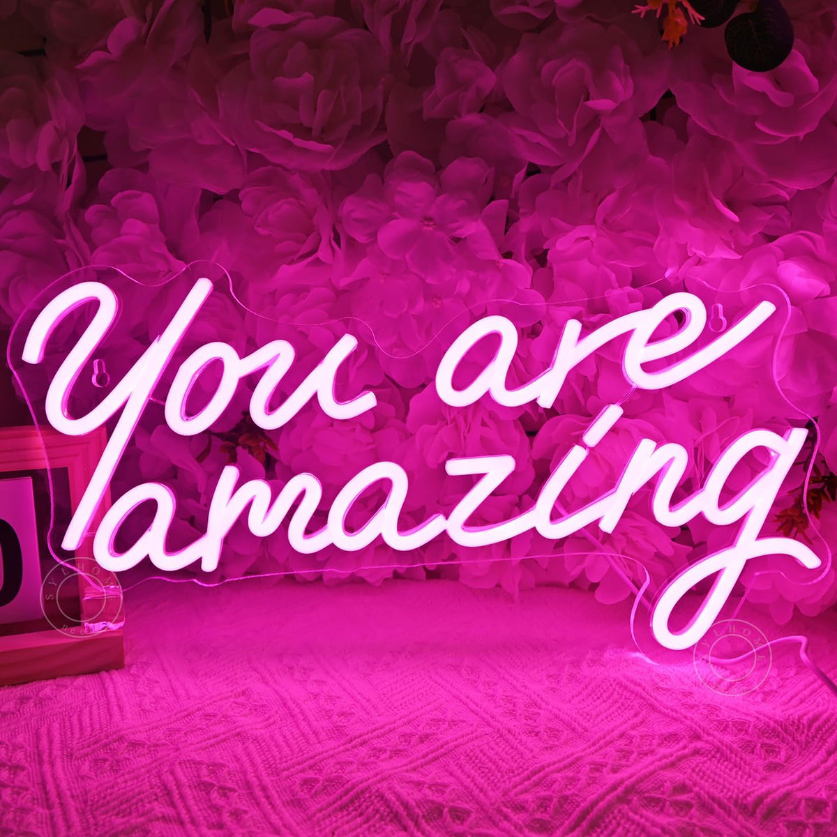 SYLHOME Pink You Are Amazing Led Neon Light Sign Girls Bedroom Kids Room Wall Decor Sign Wedding