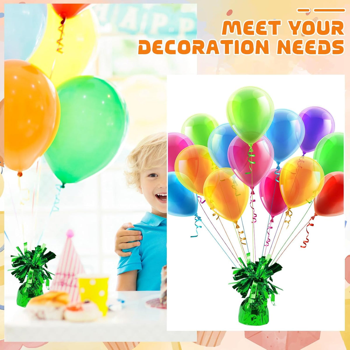 6 Pack Green Balloon Weights Metallic Holder Anchors Balloon Holder Weights for for Birthday 2025