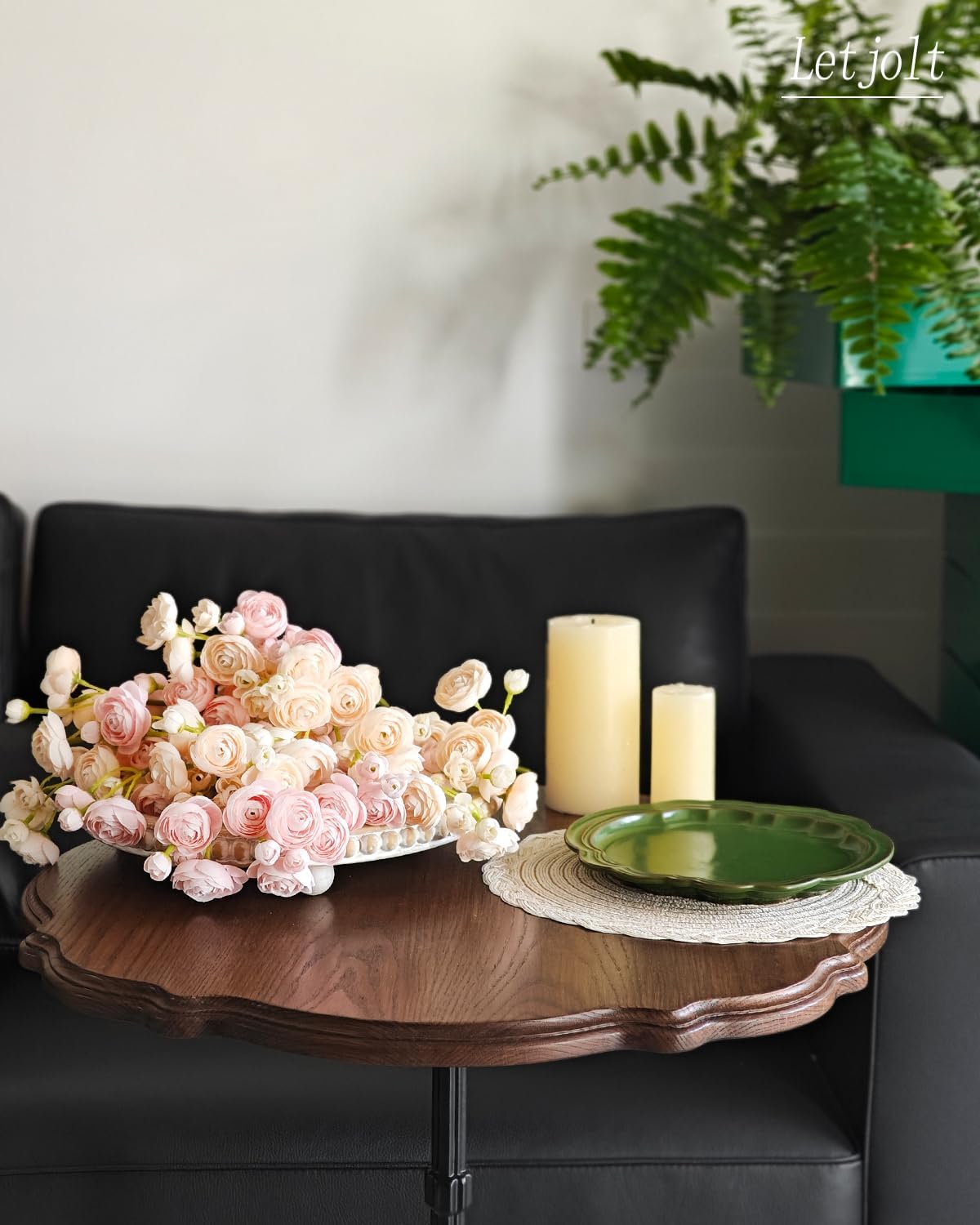 Letjolt Ranunculus Artificial Flower Light Champagne Silk Flowers Faux DIY Bouquet for Wedding