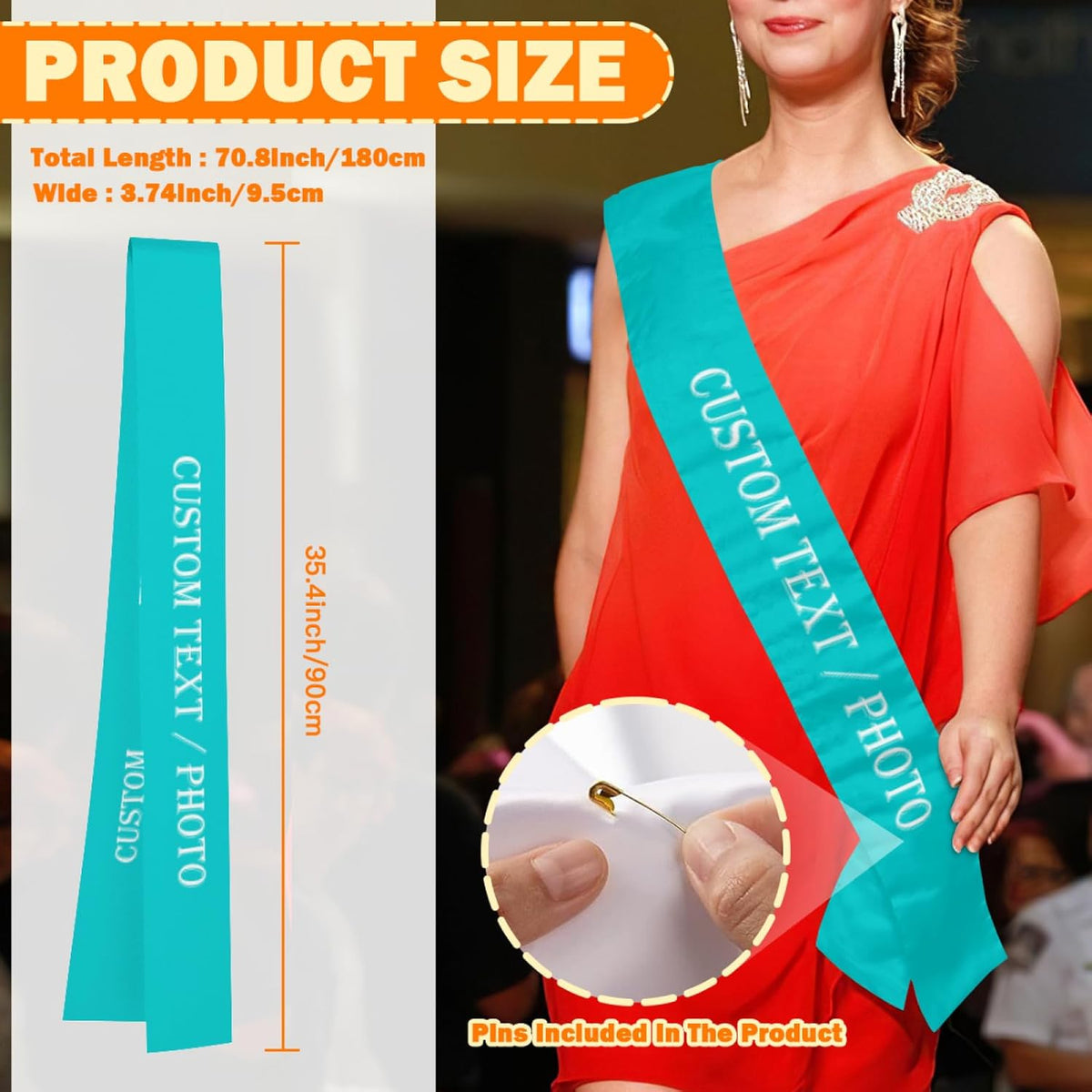 Custom Sash,Personalized Birthday Sash with Text Photo,Customized Bachelorette Sash Quote Sash