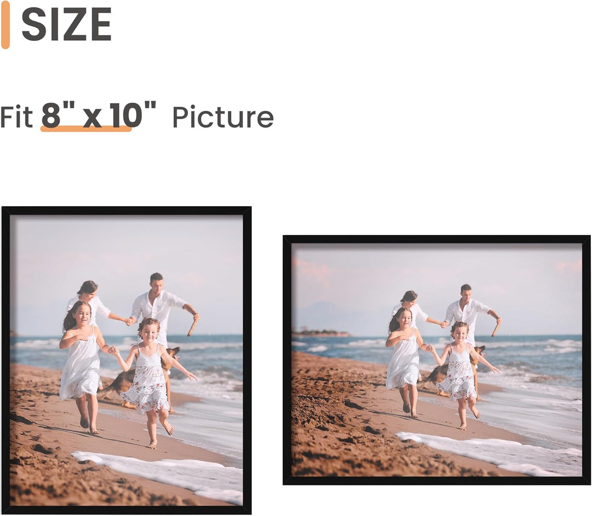 upsimples 8x10 Picture Frame Set of 3, Made of High Definition Glass for 8 x 10, Wall and Tabletop
