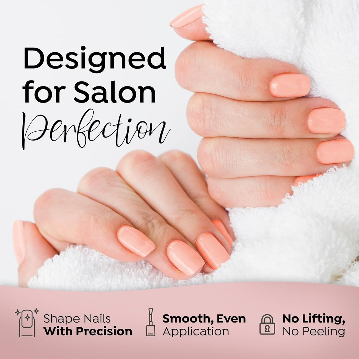 Tones Pro Acrylic Nail Powder, New Pink (Fresh Peach-Toned Pink), (3.5 Fl Oz) - Long-Lasting &