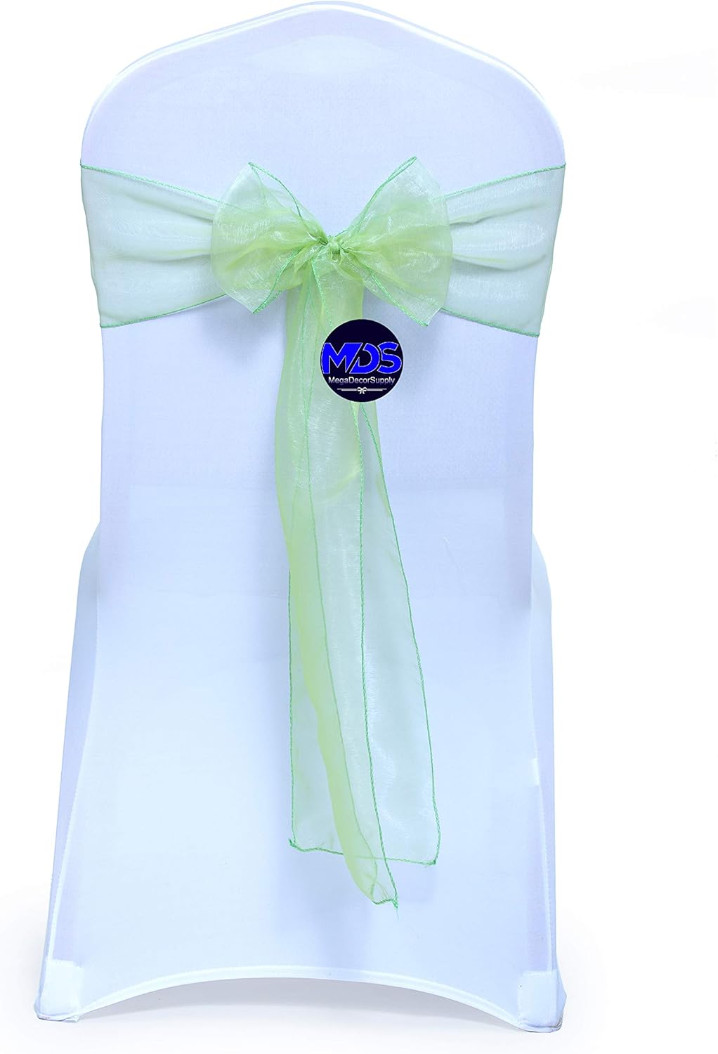 MDS Pack of 100 PCS Organza Chair Sashes Wider Dining Chair Bows Ribbon Tie Back for Wedding Party