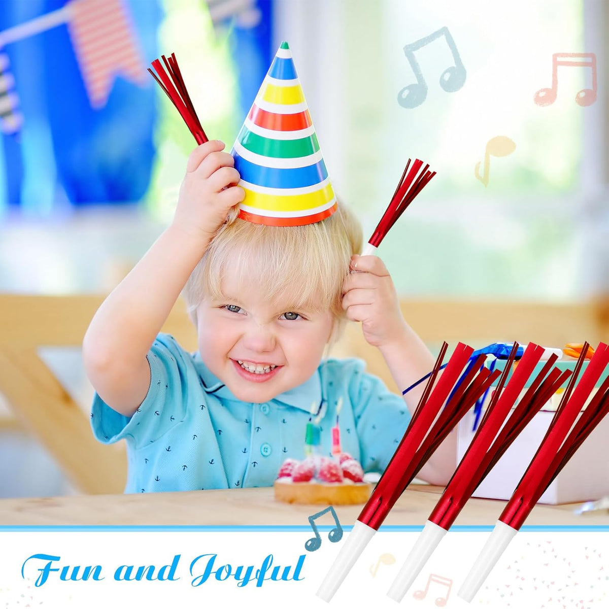 Metallic Fringed Noise Makers, for Noise Makers Party Favors, New Year Party, Baby Shower, Kids