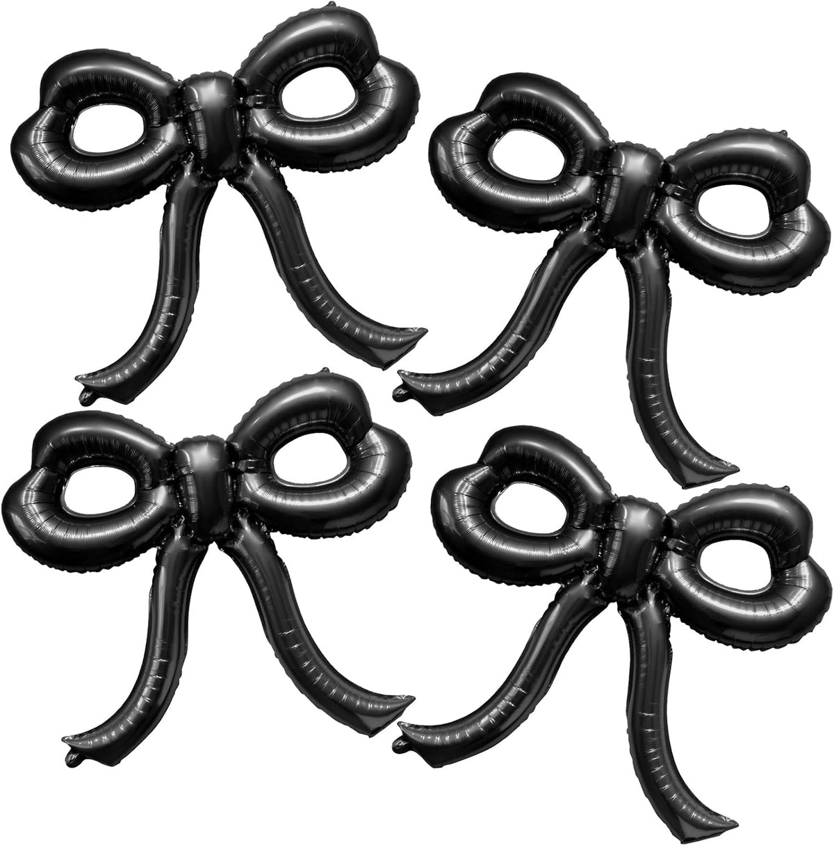 4 Pcs Bow Birthday Decorations Black Bow Balloons Bow Party Decorations Giant Foil Balloon for Girl