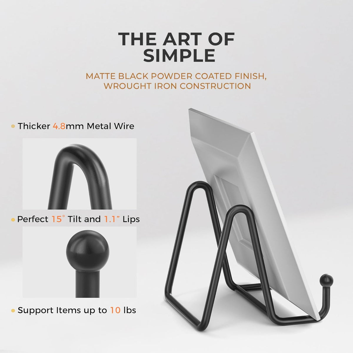 TR-LIFE Plate Stands for Display - 3 Inch Plate Holder Display Stand + Metal Frame Holder Stand for