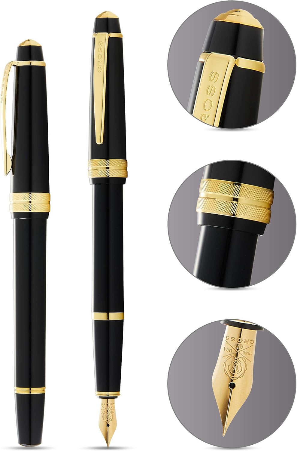 Cross Bailey Light Refillable Fountain Presented in a Everyday Gift Box - Medium Point, Black Ink