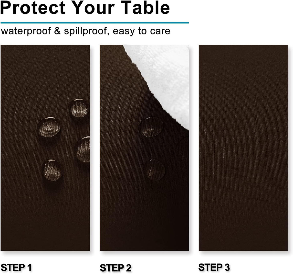 Hiasan Waterproof Tablecloth Rectangle - Washable Fabric Table Cloth for Dining Room Kitchen