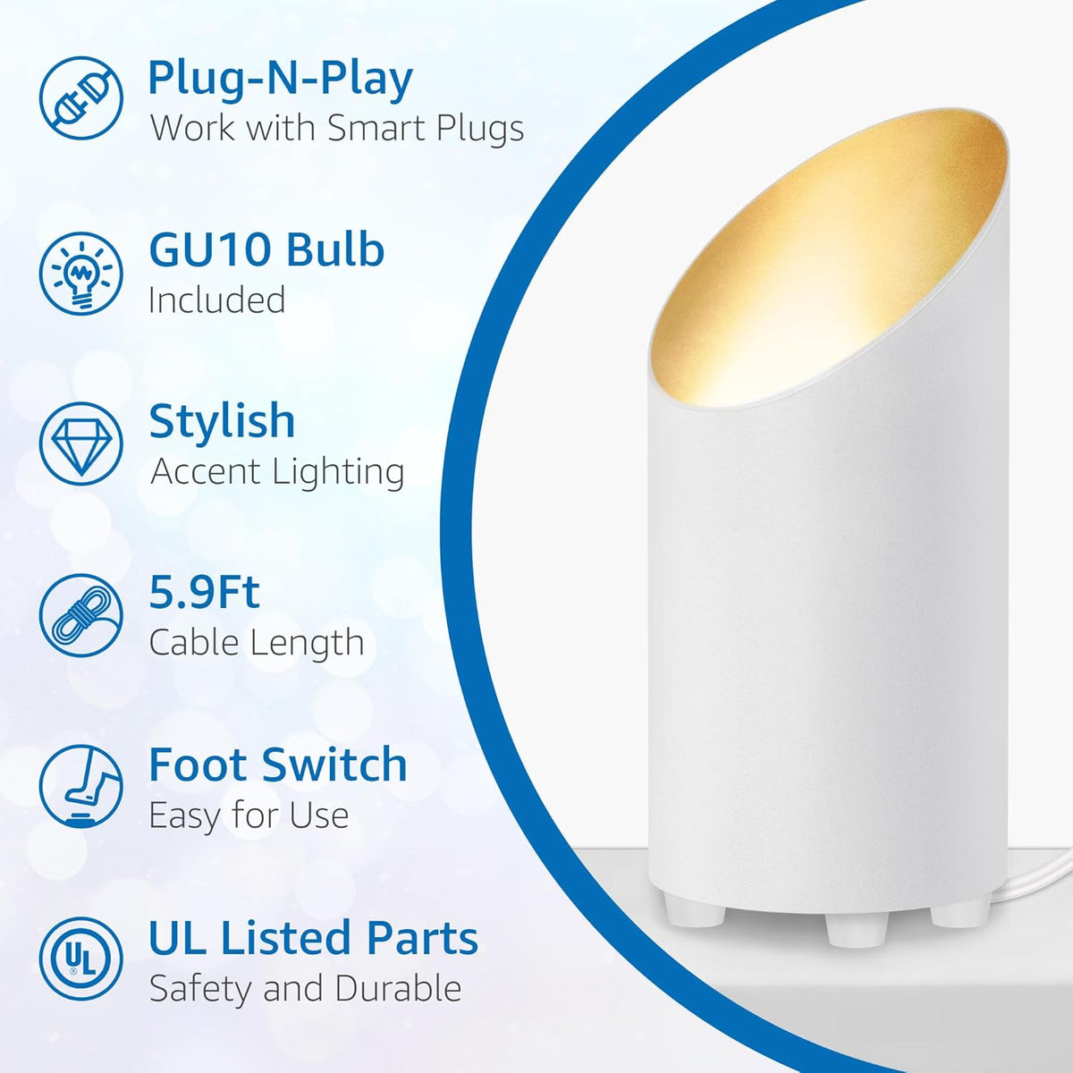 SUNVIE 4 Pack Up Lights Indoor Floor Can Light 5W Uplighting Uplights Indoor with 2700K GU10 Bulbs