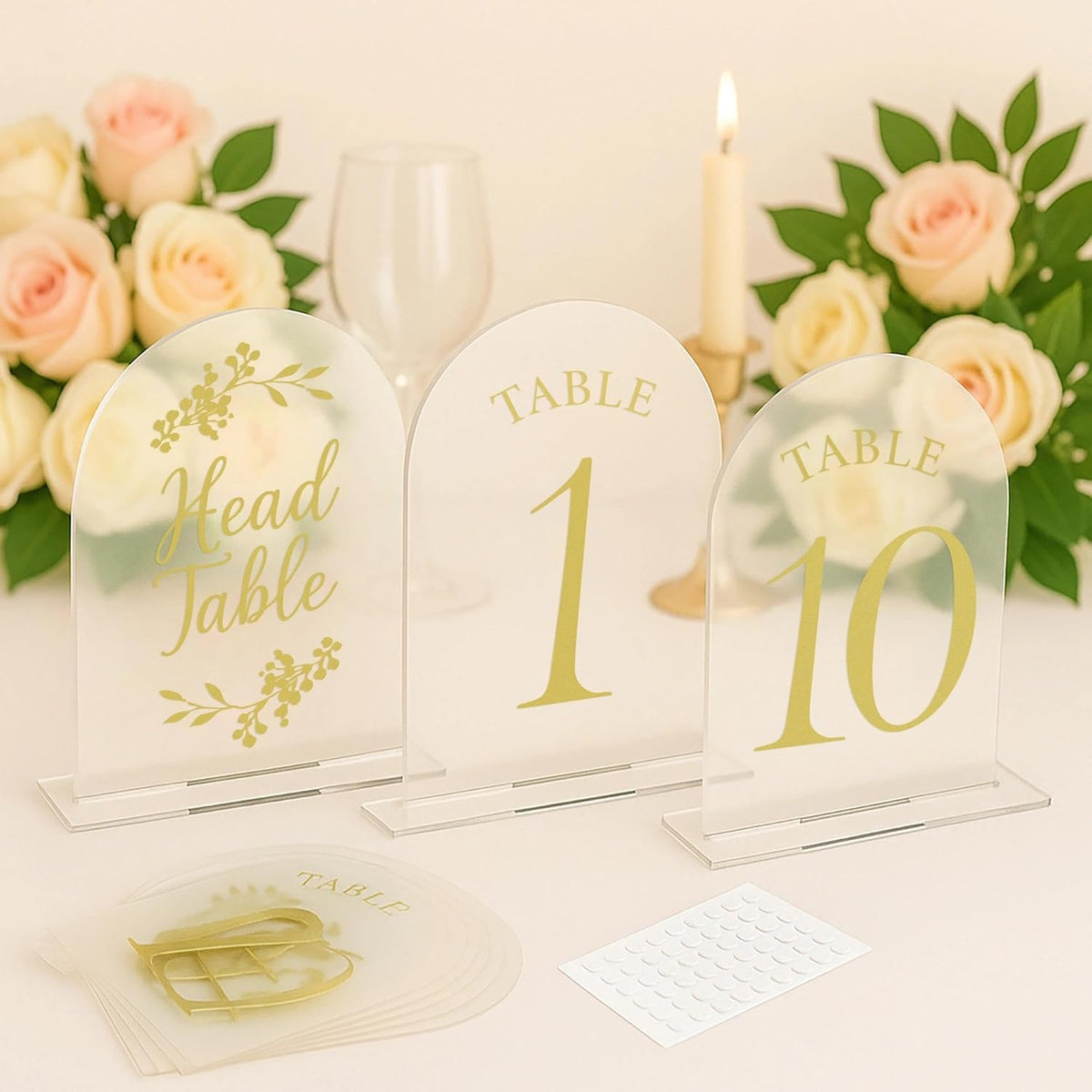 Wedding Table Numbers 1-10 Clear Acrylic Seating Number Signs for Weddings Reception Anniversary