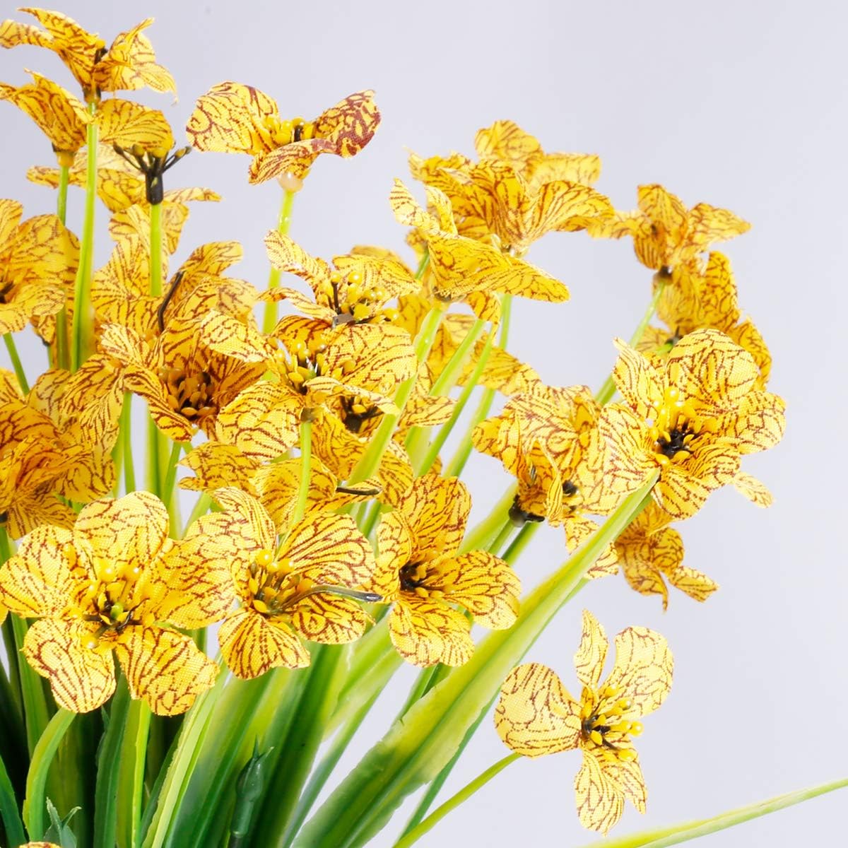 20 Bundles Artificial Flowers Outdoor UV Resistant Fake Flowers No Fade Faux Plastic Plants Garden