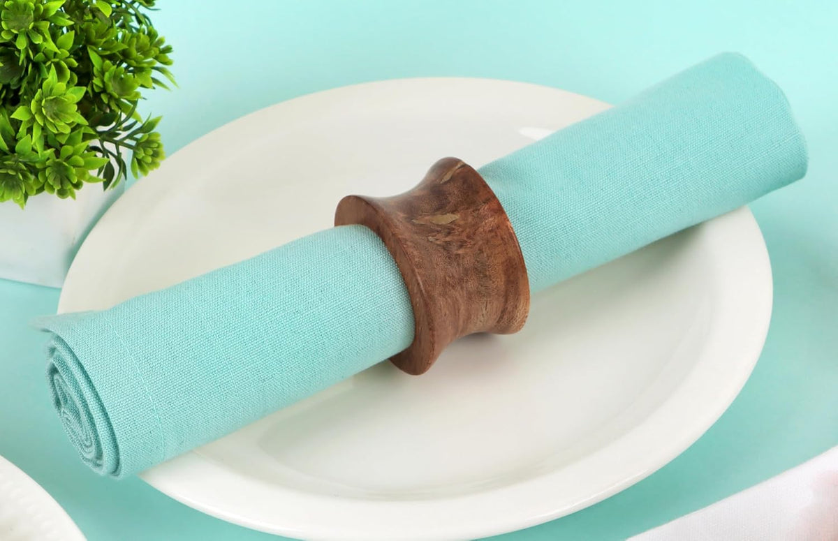 Wooden Napkin Rings Set of 12 Fall Decor for Home Round Acacia Wood Napkin Holders for Dining Table