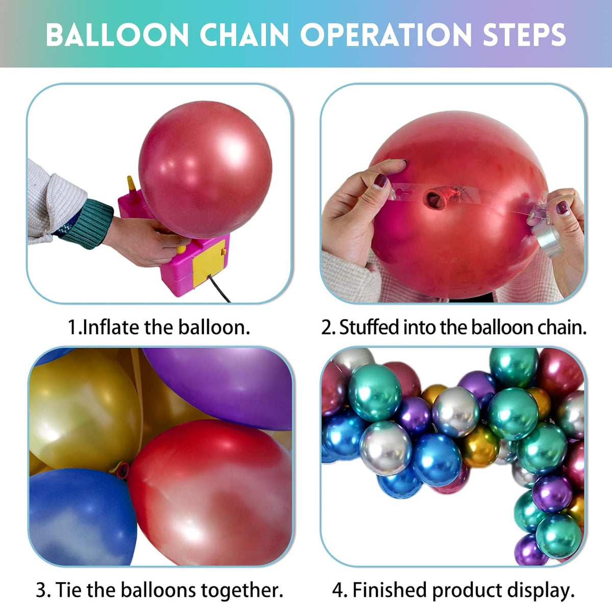 Colorful Party Balloons 12inch, 100Pcs Thickened Assorted Color Metallic Latex Balloons for Wedding