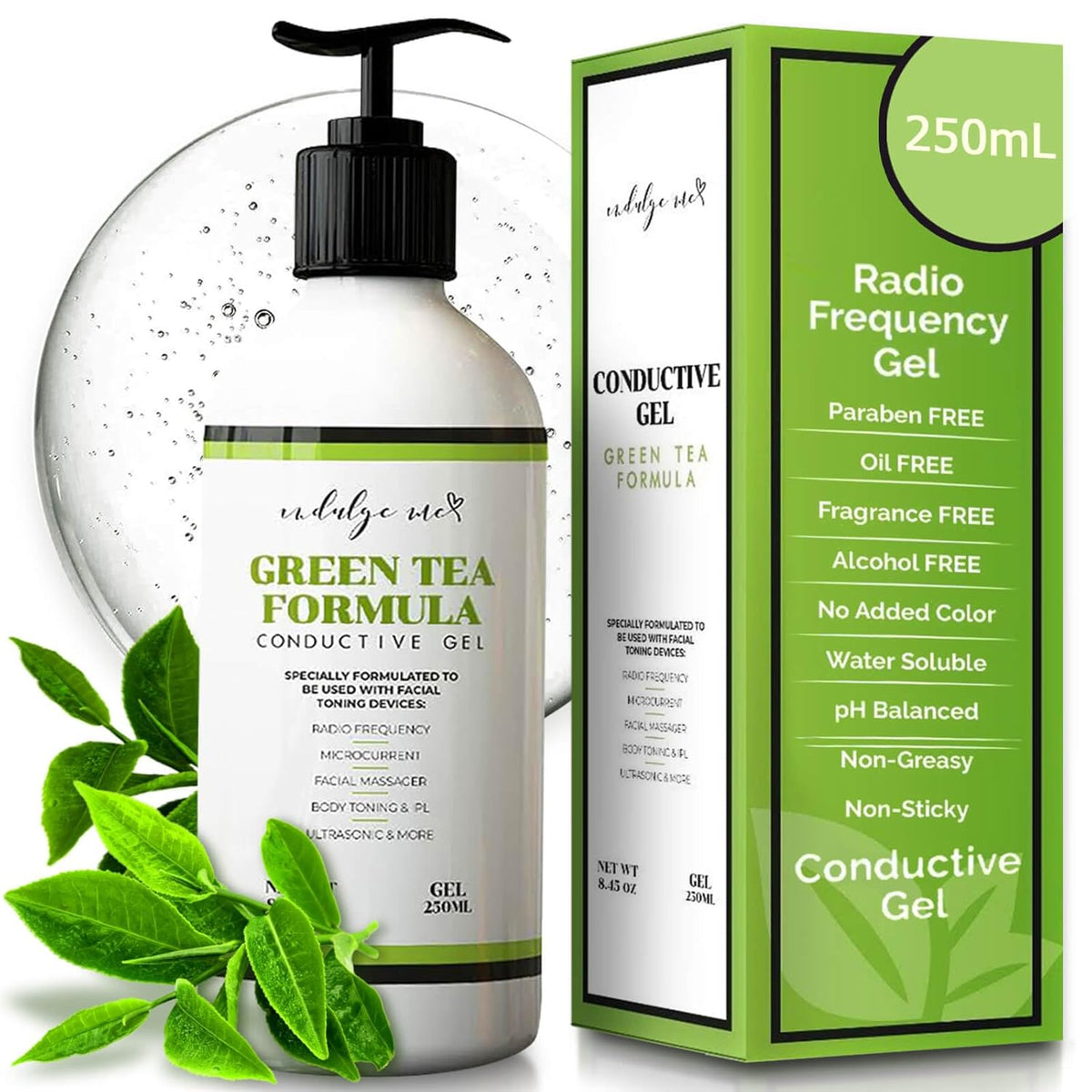 Facial Conductive Gel for Microcurrent Device with Korean Green Tea Extract, Aloe Leaf Water