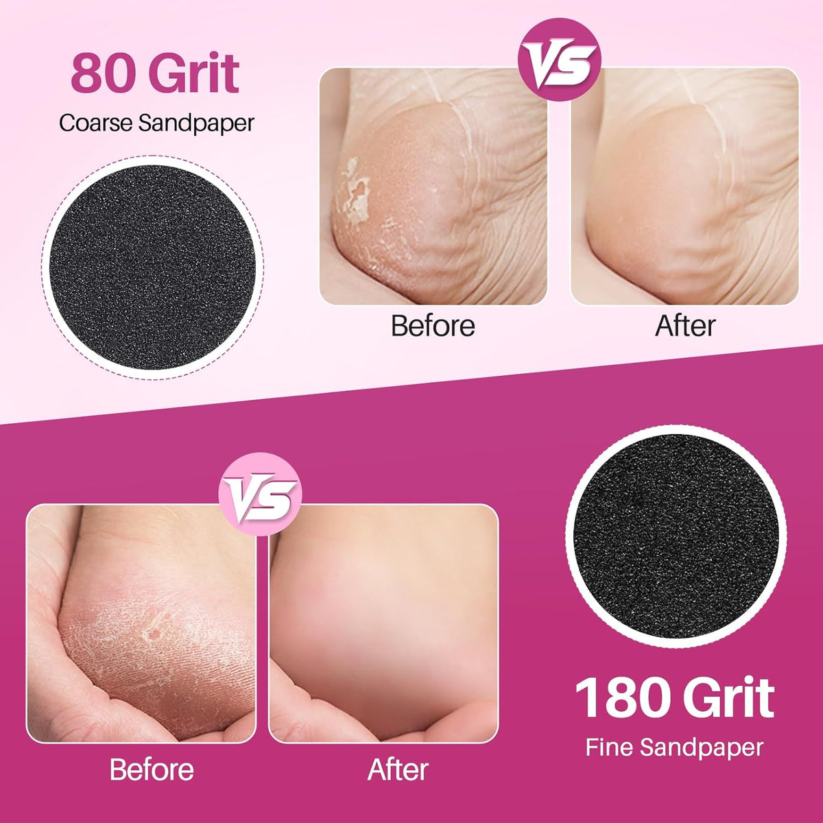 Replaceable Sandpaper for Electric Foot File: 120 Pcs/2 Box Feet Grinder for Skin and Callus