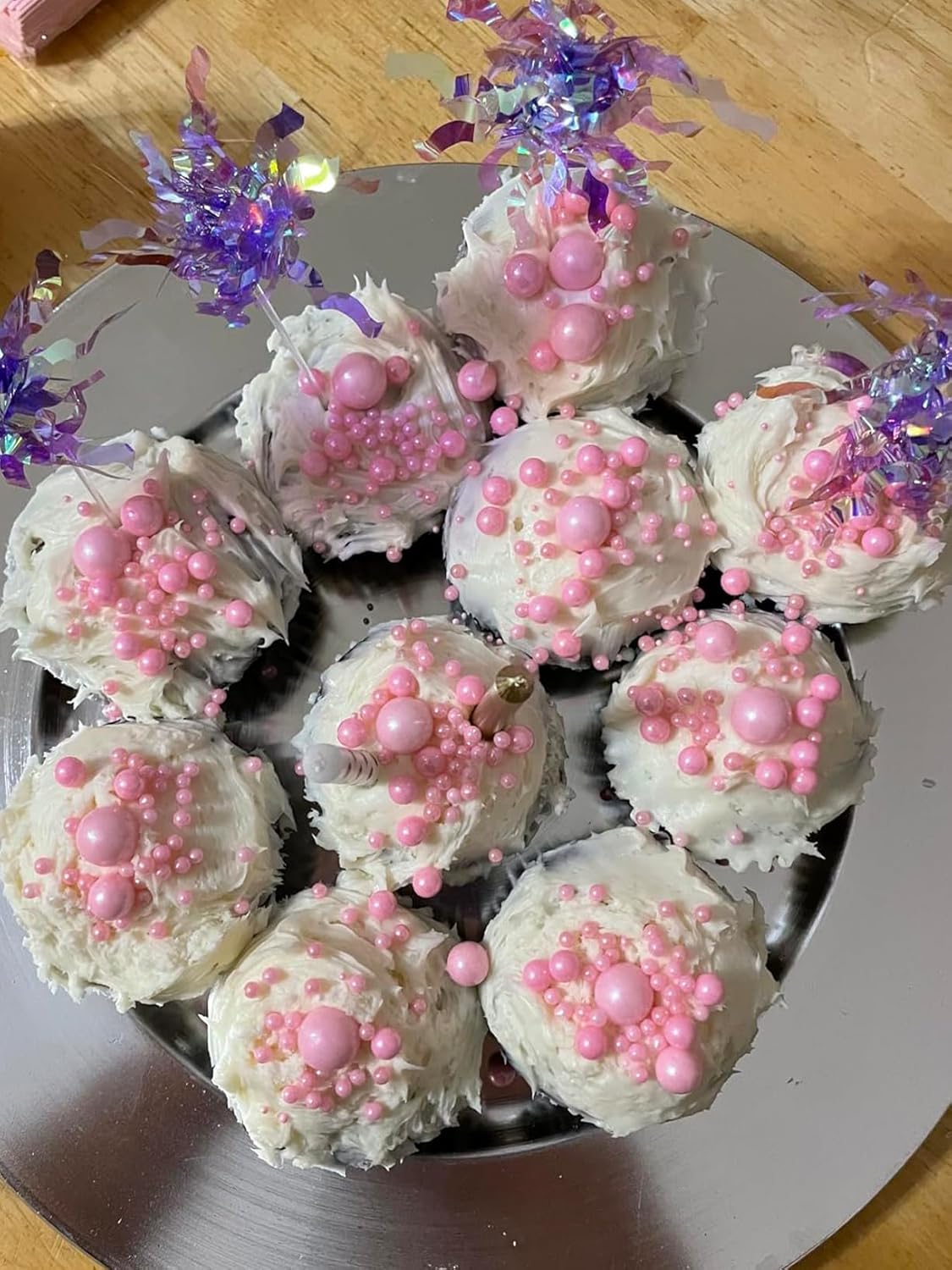 Edible 4 in1 Pearls Sugar Sprinkles 6 oz, Mix size Candy Pearl for Cake Decorating and Cupcake