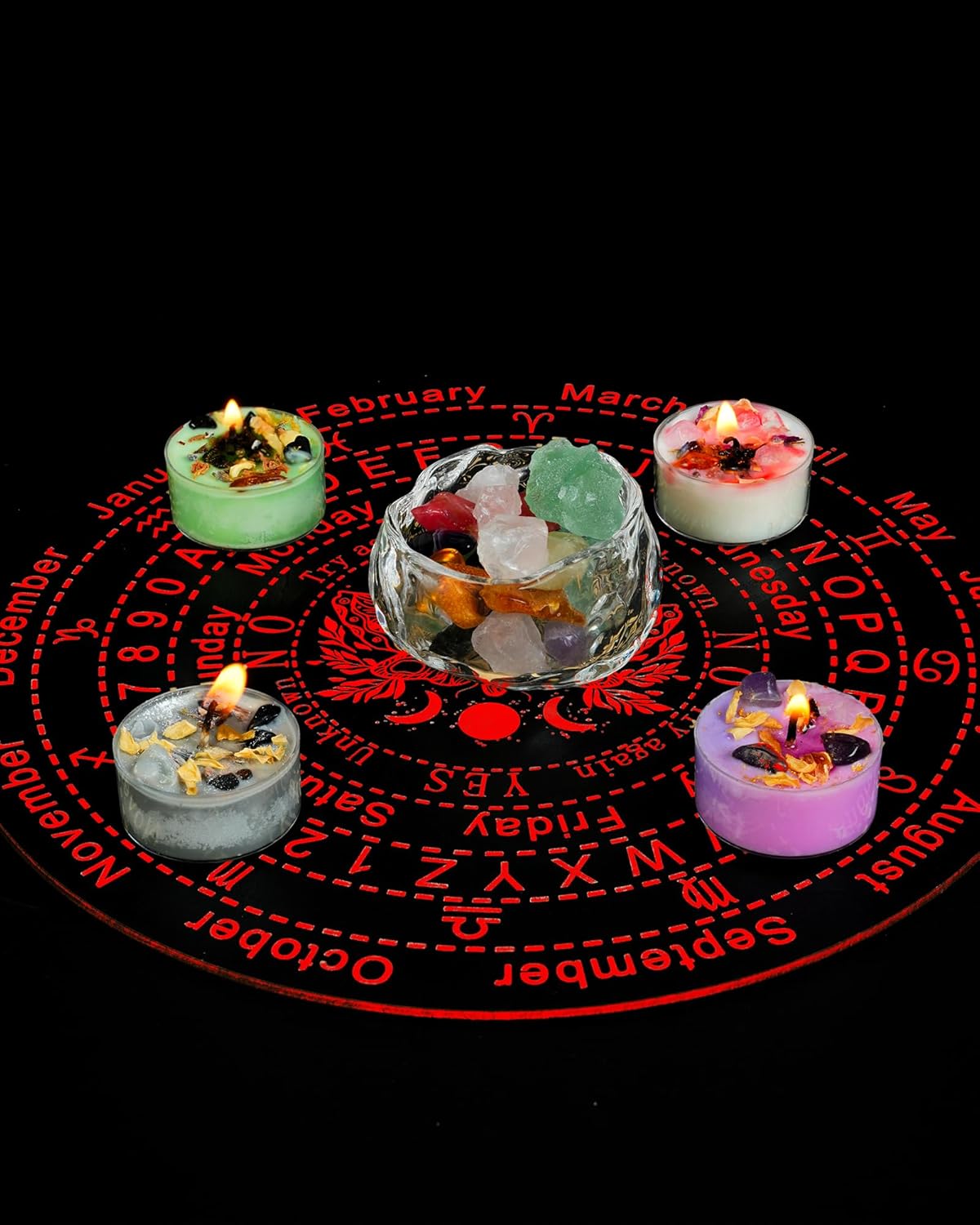 Tealight Soy Candles with Crystals And Herbs, Handmade Energy Candles, Healing Crystal Soy Candles