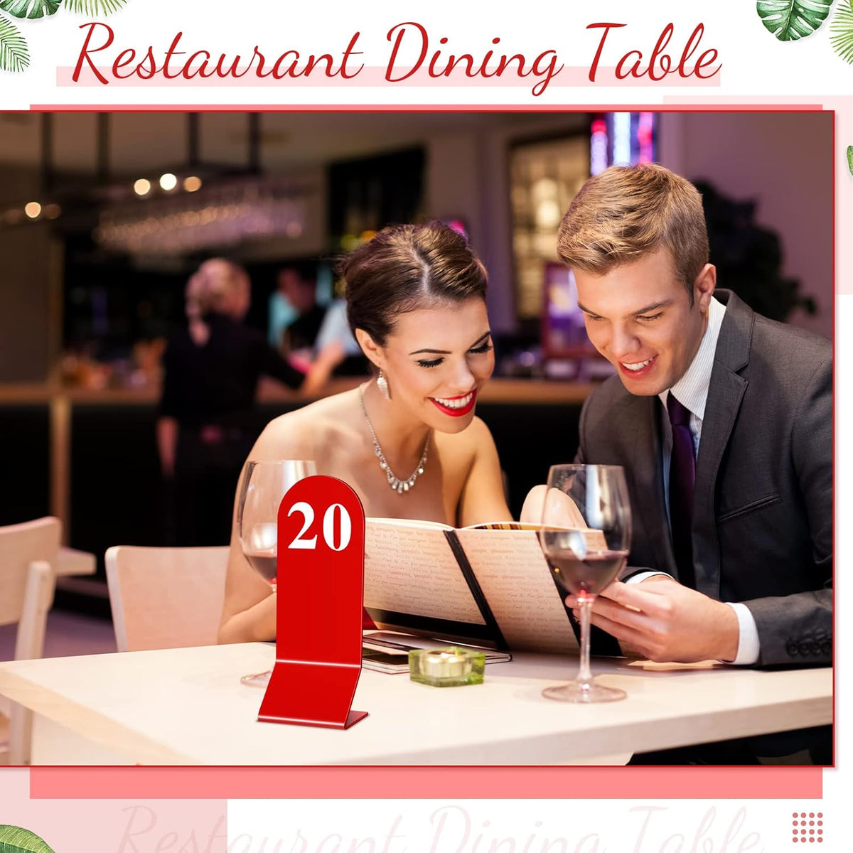 Remerry 50 Pcs Table Numbers 1-50 Acrylic Double Sided Number Cards Acrylic Tent Table Holders Tent