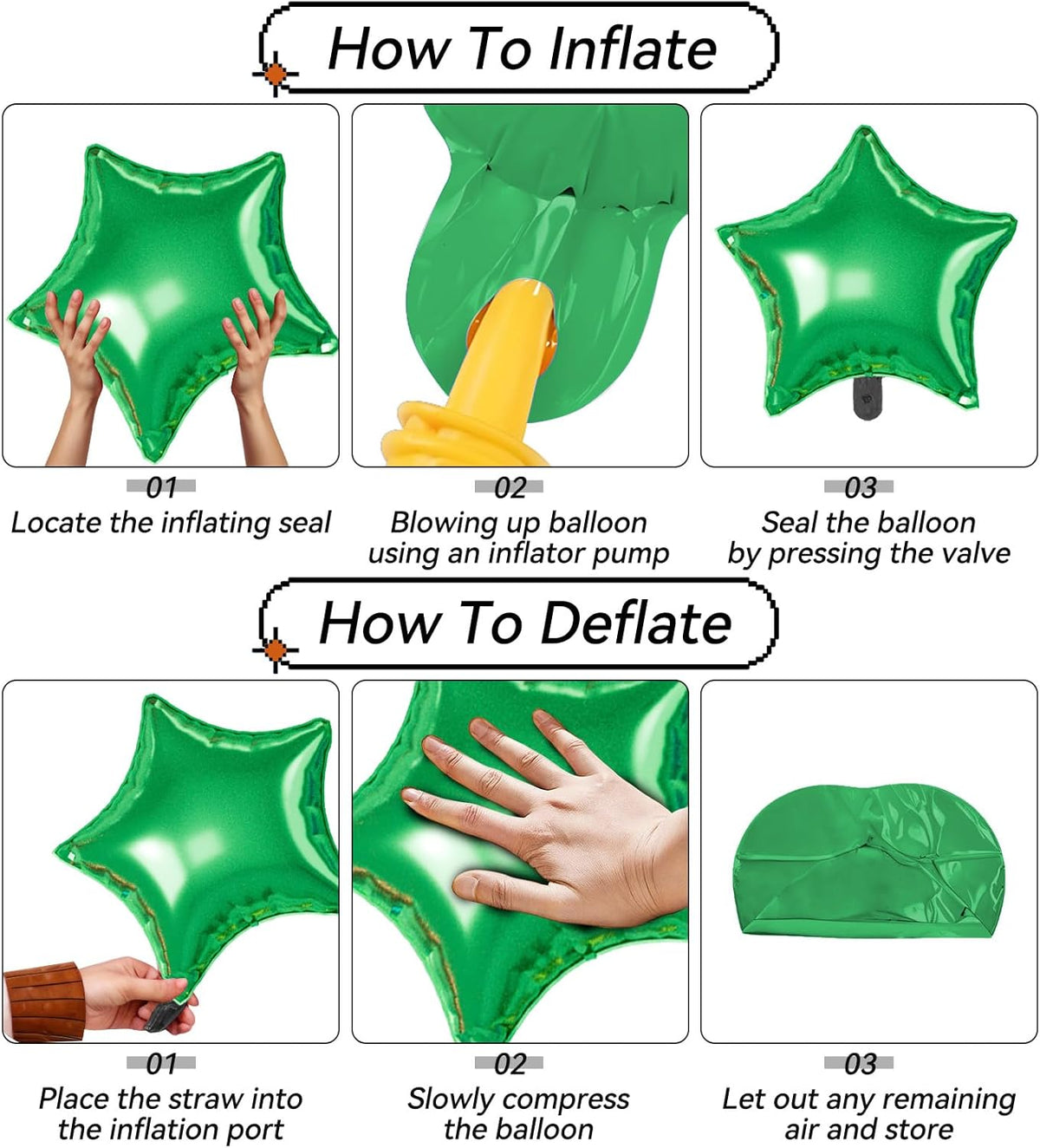 16 Pcs Colorful Star Balloons, 22/18/10 Inch Foil Rainbow Balloons, Red Blue Gold Purple Green
