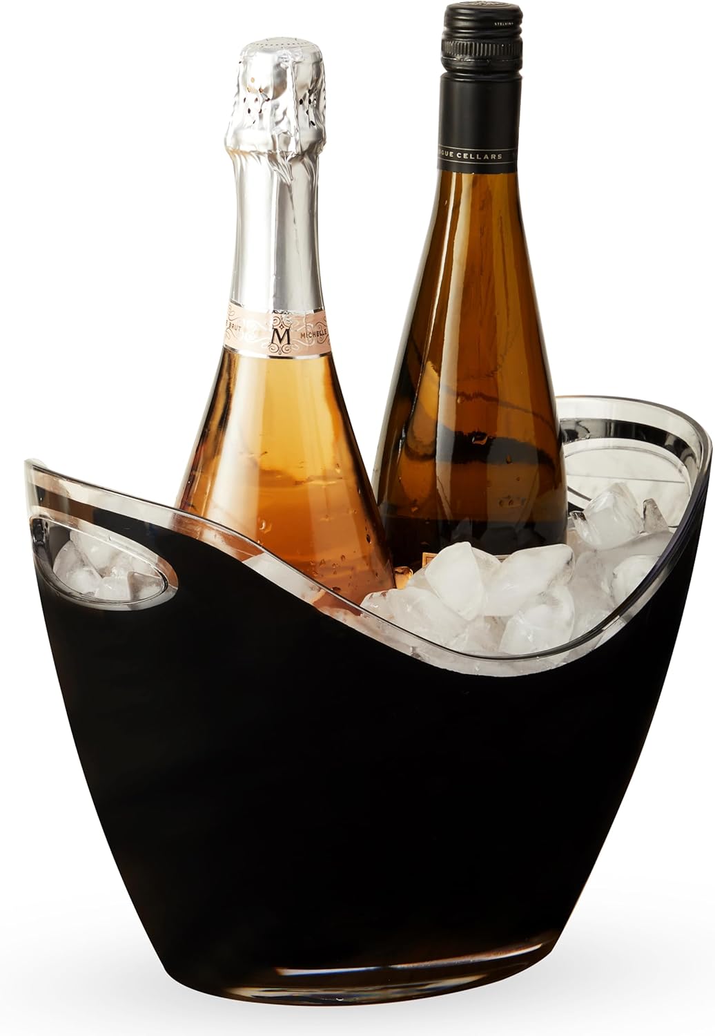 True Modern Wine & Champagne Bucket | Black Ice Beverage Tub - Indoor & Outdoor Great for Parties