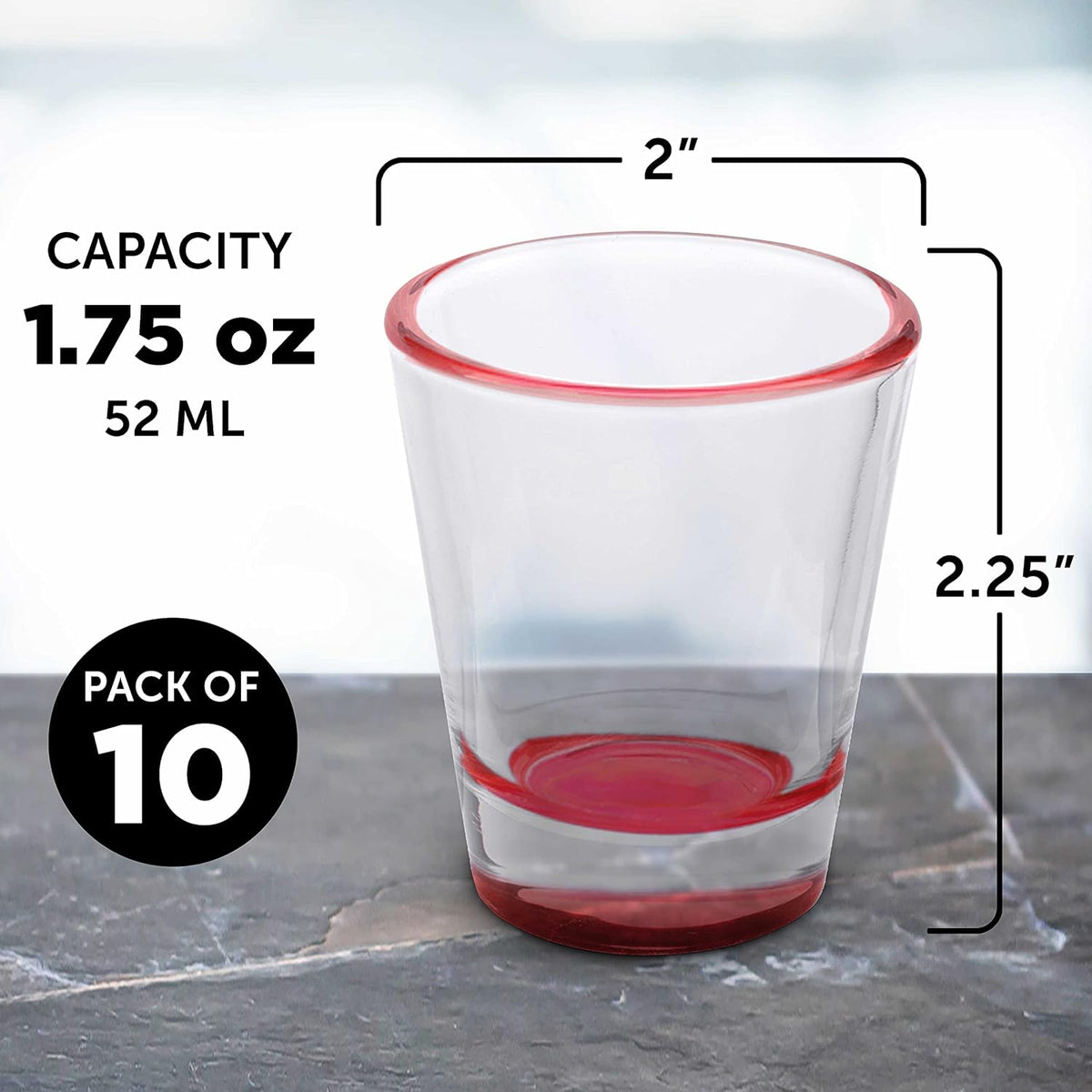 DISCOUNT PROMOS Shot Glasses Set 1.75 oz. Set of 10 Bulk Pack, Wedding Favor, Birthday Party