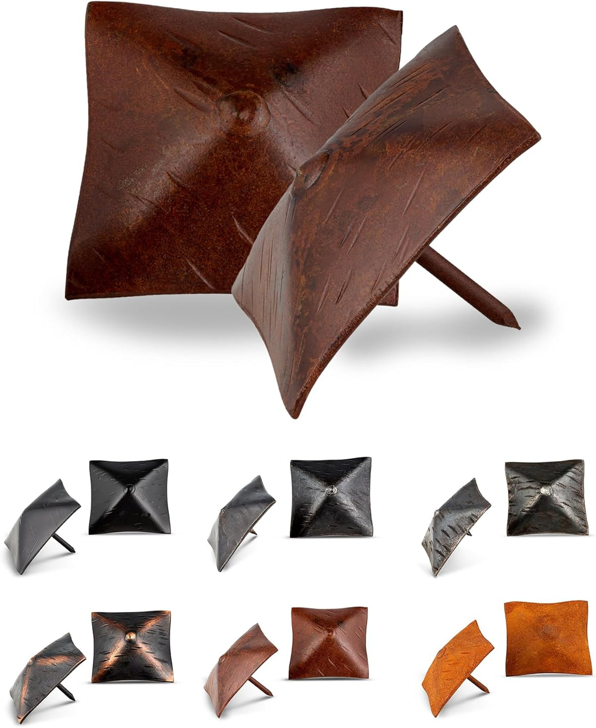 100 Pack 2" Square Head Iron Clavos Decorative Nails – Sealed Rusted – Handmade Rustic Square