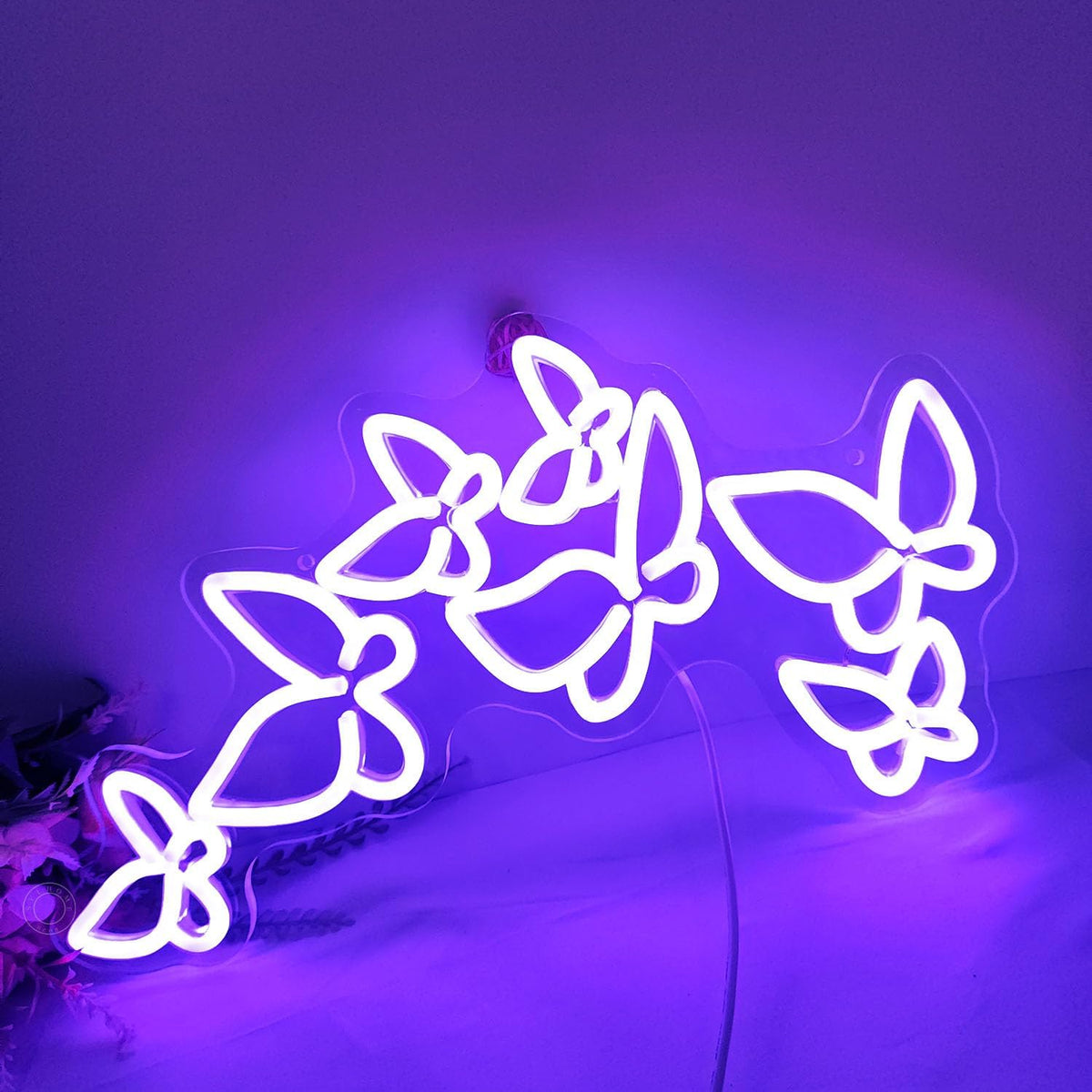 SYLHOME Butterfly Led Neon Light Sign Girls Bedroom Kids Room Beauty Studio Living Room Wedding