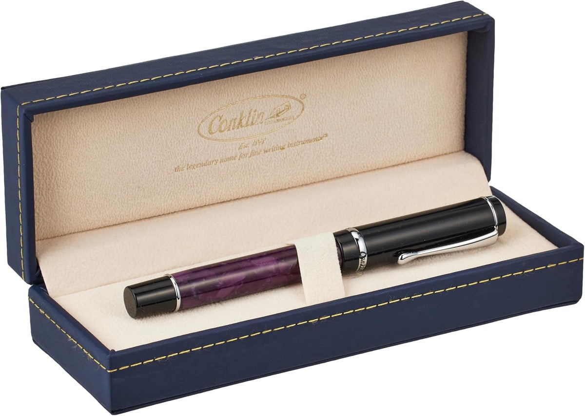 Conklin Duragraph Fountain Pen Purple Nights - Medium Nib, Elegant Writing Instrument with Rich