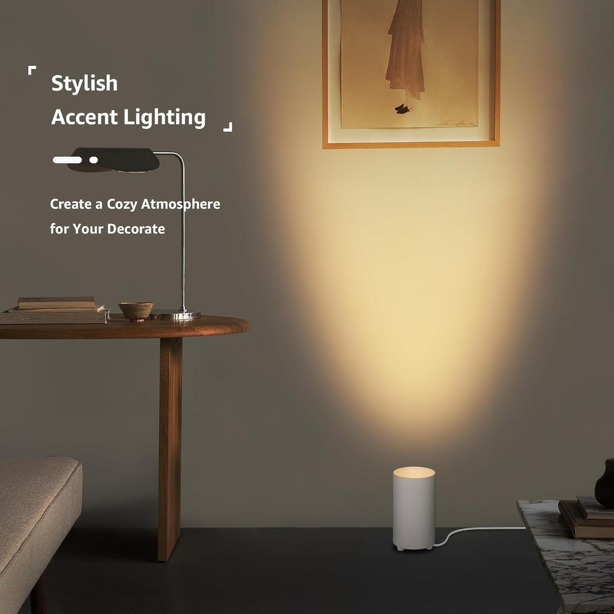 SUNVIE 2 Pack Up Lights Indoor Floor Can Light, Uplighting Indoor Spotlight Accent Lighting with