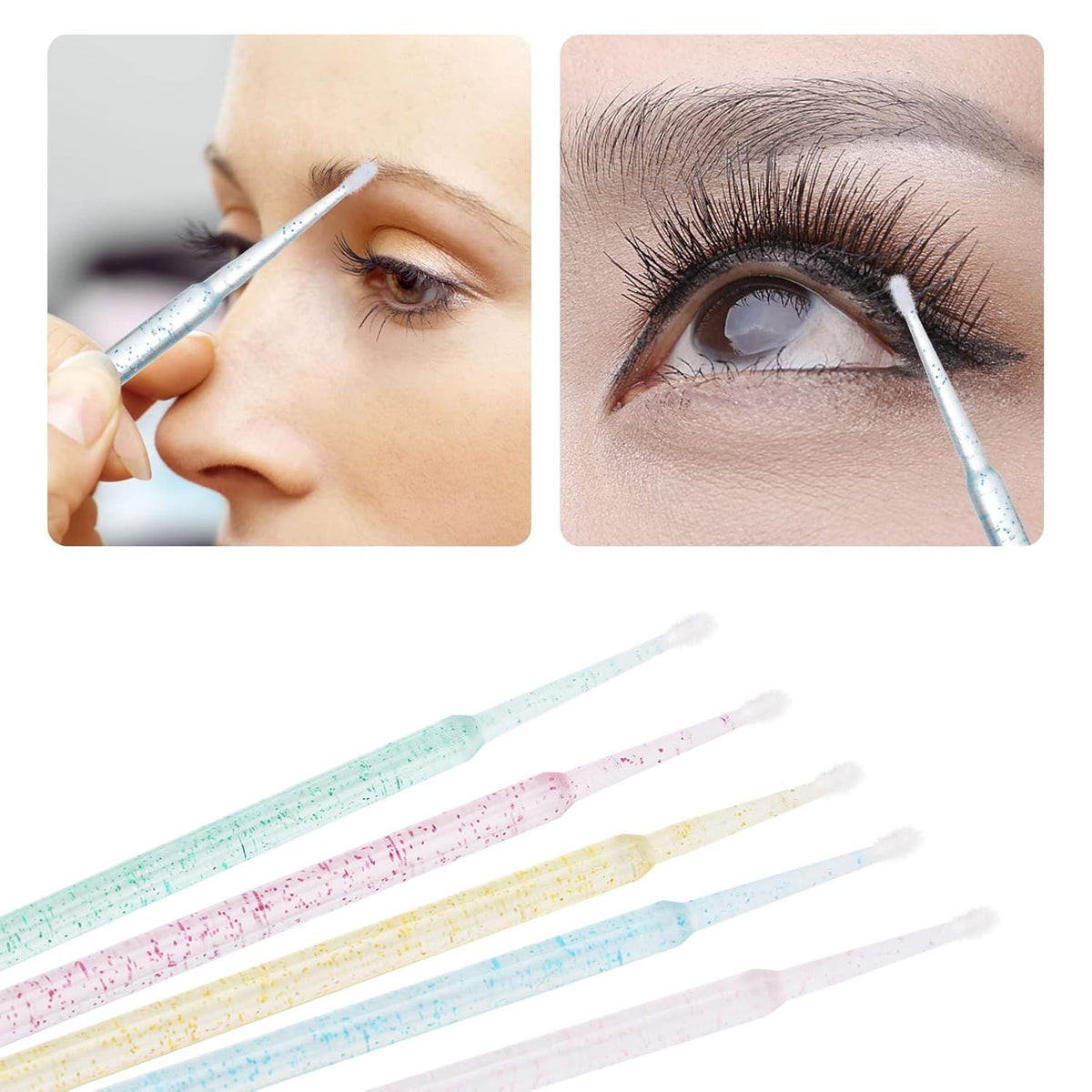 Tbestmax 1000 Pcs Crystal Microbrushes Applicators Disposable Microswabs for Eyelash Extensions