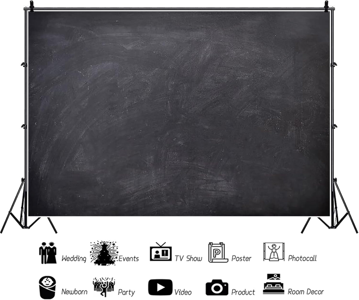 Renaiss 10x8ft Blank Blackboard Backdrop for Photoshoot Man Woman Portrait DIY Chalkboard