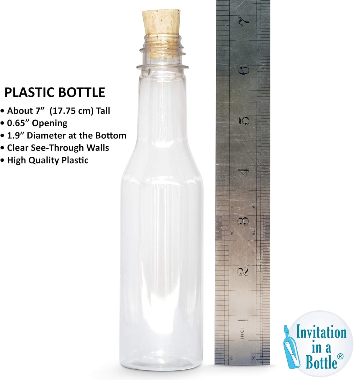 Plastic Bottles & Corks Set (20) - Clear PET Plastic Potion Bottles with Cork - Small Bottles with