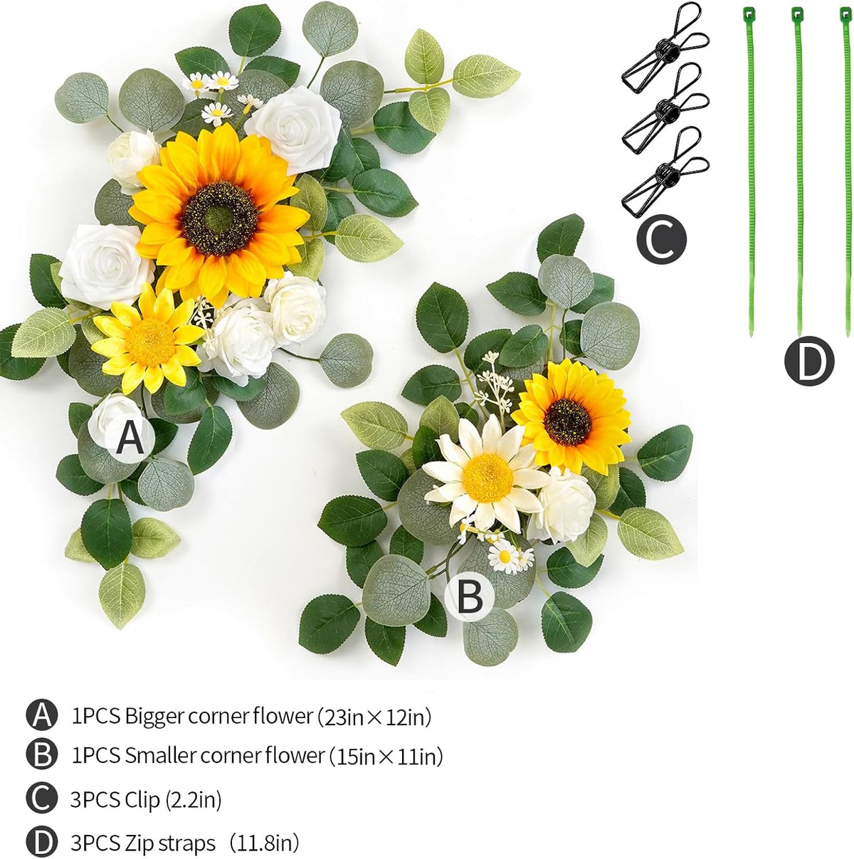 WEIERYUE(Pack of 2 Artificial Flowers Decorations,Artificial Arch Backdrop Garlandfor Ceremony