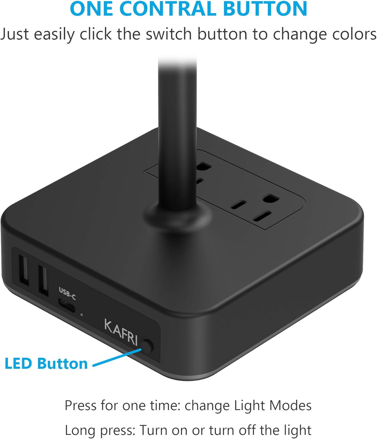 KAFRI RGB Headphone Stand with USB A&C Charger Desk Gaming Headset Holder Hanger Rack with 3 USB
