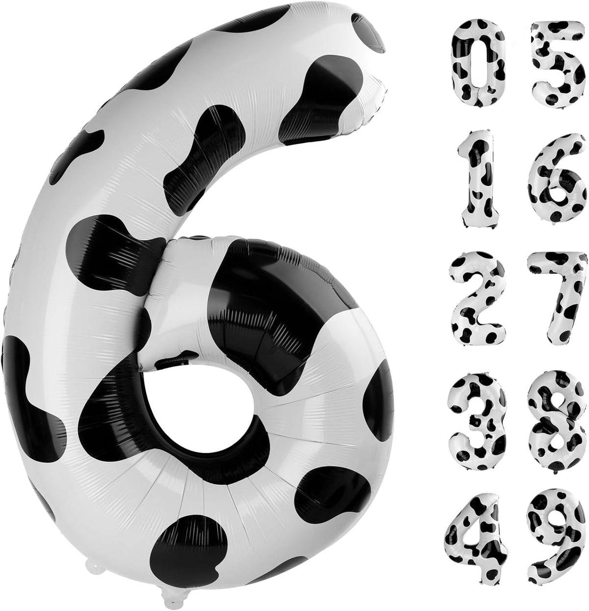 Cow Print Number Balloon Birthday Decorations, 40 inch Number balloon 0-9(Zero-Nine), Cow Balloon