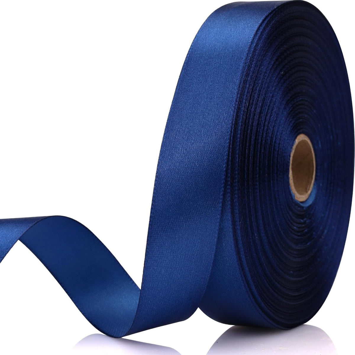 Deep Blue Ribbon 7/8 Inch 60 Yards Satin Craft Ribbon-Single Face Polyester Ribbon for Handmade