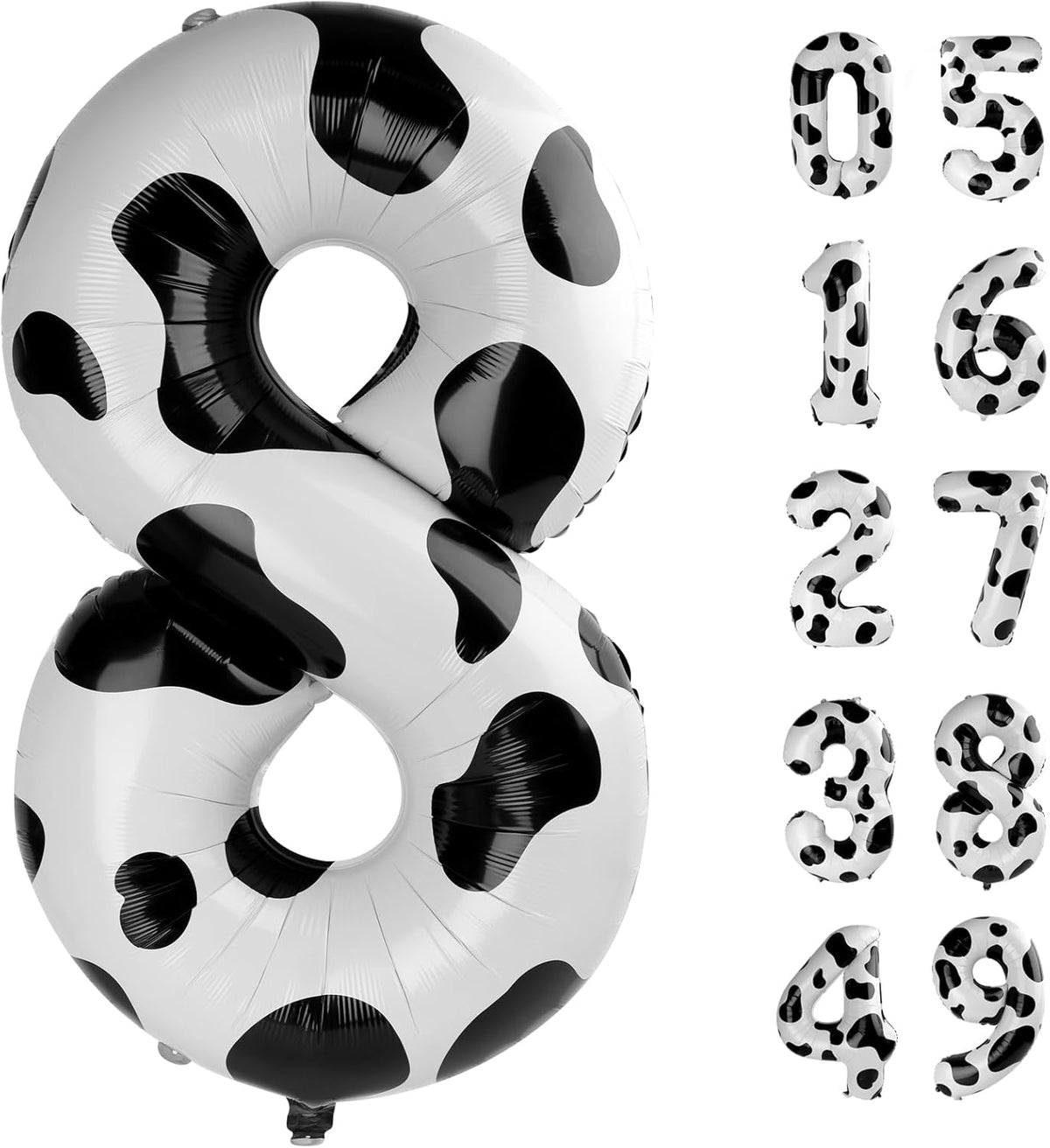 Cow Print Number Balloon Birthday Decorations, 40 inch Number balloon 0-9(Zero-Nine), Cow Balloon