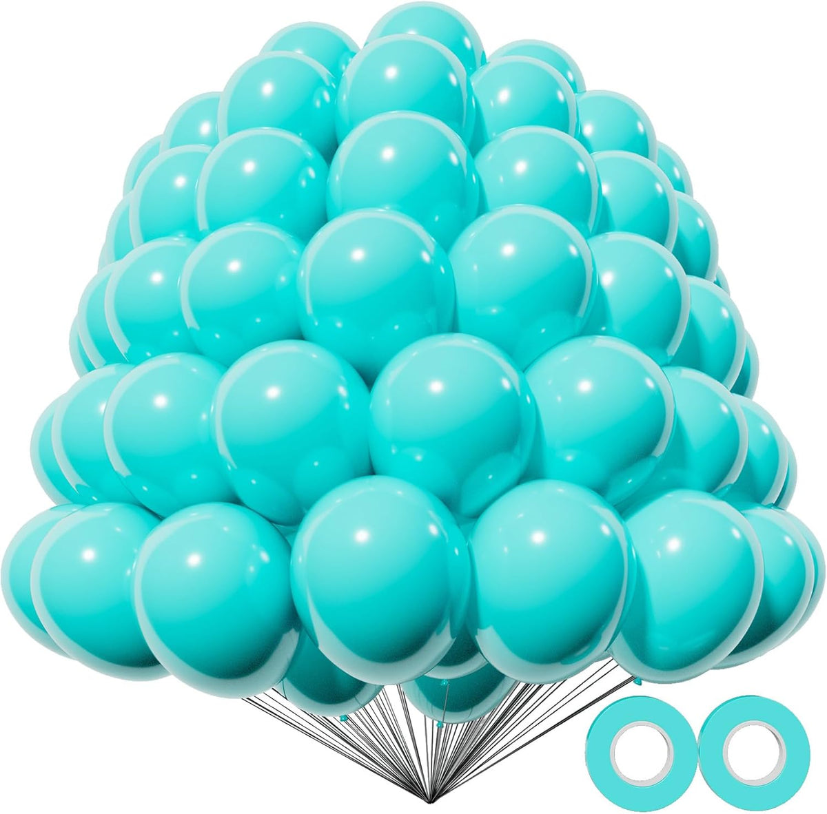 KAWKALSH 200pcs Teal Blue Balloons 5 Inch, Small Mini Latex Balloons for Party Birthday Baby Shower