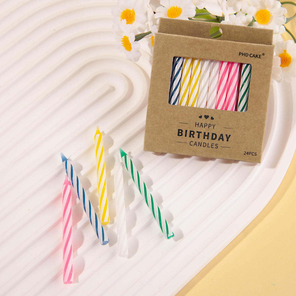 PHD CAKE 144-Count Multicolored Spiral Birthday Candle, Birthday Candles for Cake, Cupcake Candles